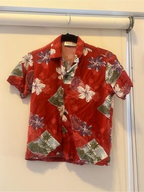 Classic Red Hawaiian Floral Kid’s Shirt